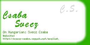 csaba svecz business card